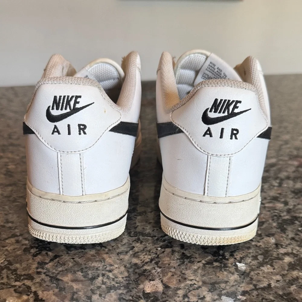 Nike Men's White and Black Air Force one Sneakers 9